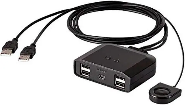 Alt view image 13 of 13 - Monoprice 2x4 USB 2.0 Peripheral Sharing Switch, Allows 2 Computers to Share 4 USB Devices