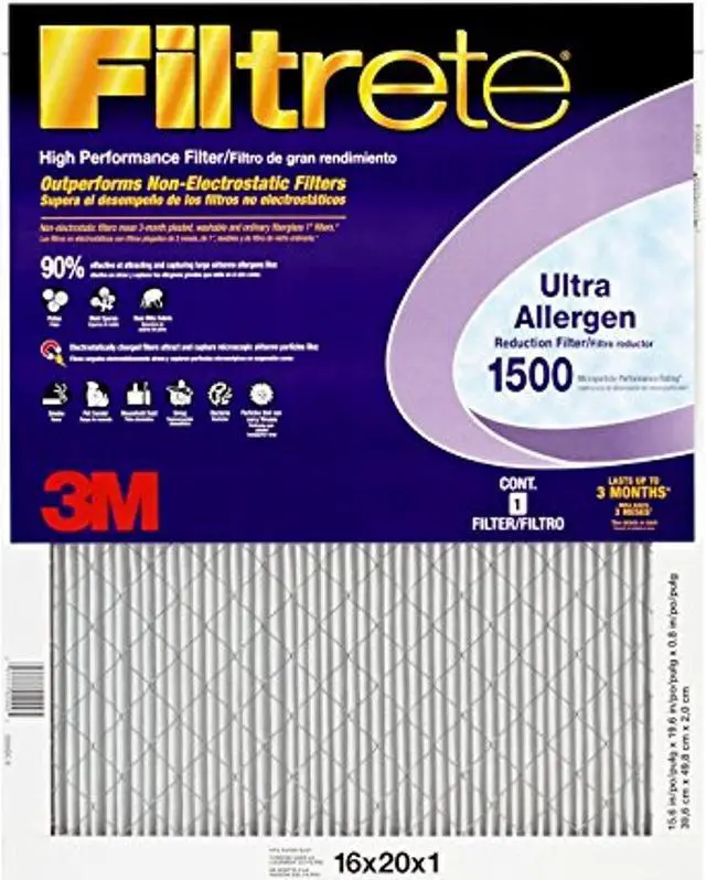 Alt view image 4 of 6 - 3M 16x20x1 Allergen Filter 2000DC-6