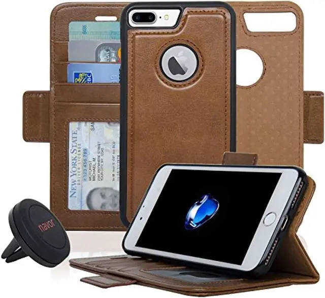 Alt view image 8 of 8 - Navor  Car Mount and iPhone 7 Plus Detachable Magnetic Housing Wallet Case [RFID Protection] [Apple Logo Hole] [Vajio Se