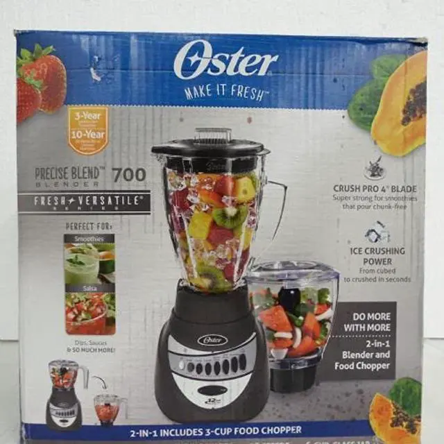 Alt view image 4 of 12 - Oster - 12-Speed Precise 700 Blender with Chopper - Metallic Gray