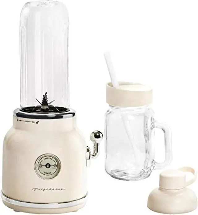 Alt view image 5 of 11 - Frigidaire 20.3oz. 300W Retro Smoothie Maker Blender with Mason Jar - Cream