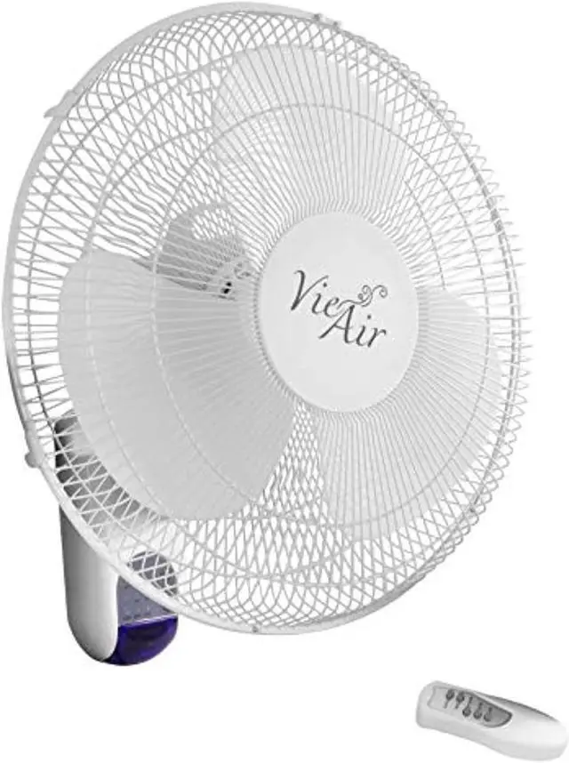 Alt view image 4 of 14 - vie air 16" plastic wall fan with remote control in white