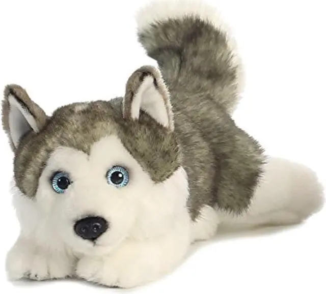 Alt view image 5 of 8 - Aurora® - Medium Gray Miyoni® - 11" Husky - Adorable Stuffed Animal