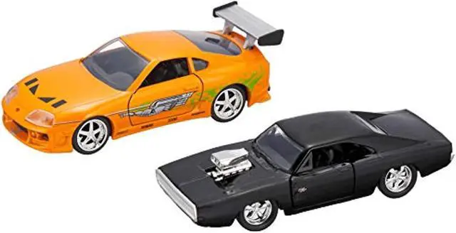 Main image of jada toys fast & furious dom's dodge charger r/t & brian's toyota supra 1:32 die-cast vehicle (26063)