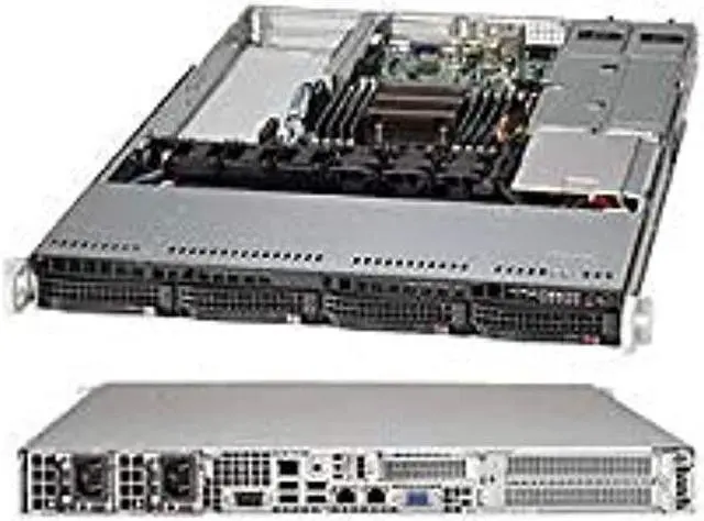 Alt view image 6 of 7 - Supermicro SuperChassis CSE-815TQ-R706WB 700W/750W 1U Rackmount Server Chassis (Black)