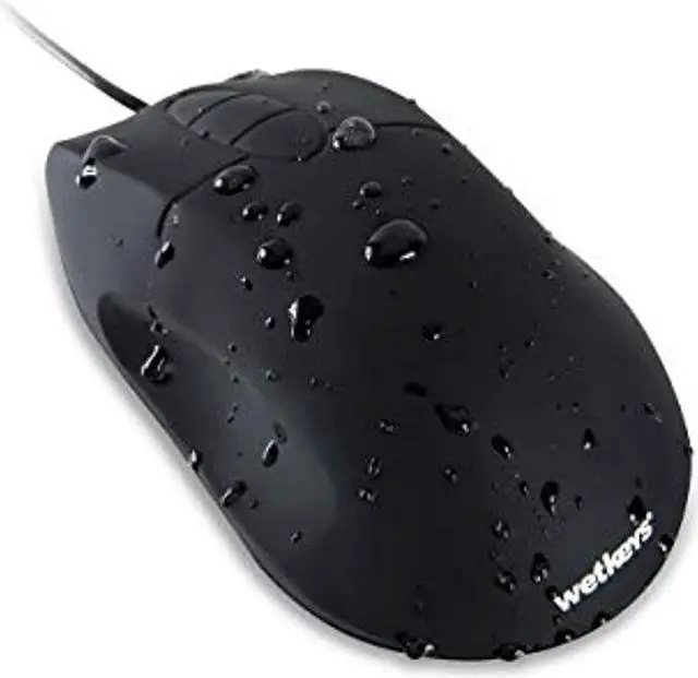 Alt view image 5 of 6 - WetKeys Waterproof Professional-grade Ergonomic Optical Mouse with 3-button Scroll (USB/PS2) (Black) - OMWK0C01-BK