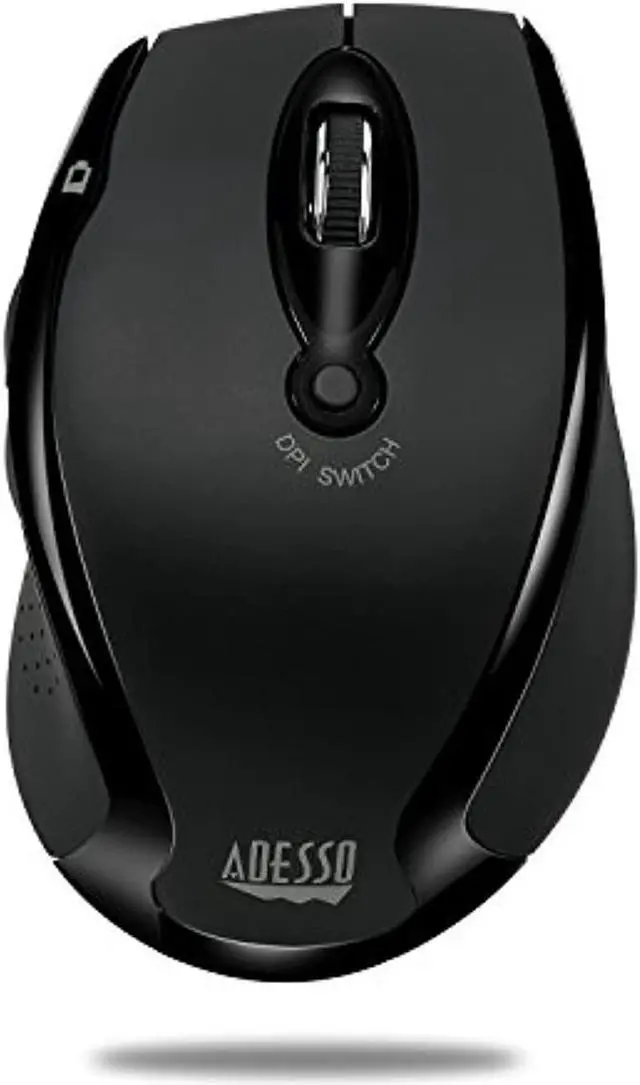Alt view image 13 of 16 - Adesso iMouse M20B - Wireless Ergonomic Optical Mouse - Optical - Wireless - Radio Frequency - Black - USB - 1600 dpi - Scroll Wheel - Right-handed Only