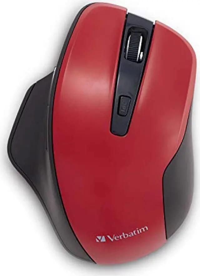 Alt view image 11 of 20 - Verbatim Silent Ergonomic Wireless Blue LED Mouse Red 70243