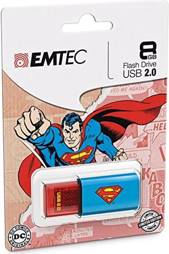 Alt view image 3 of 3 - EMTEC Click 8 GB USB 2.0 Flash Drive, Superman