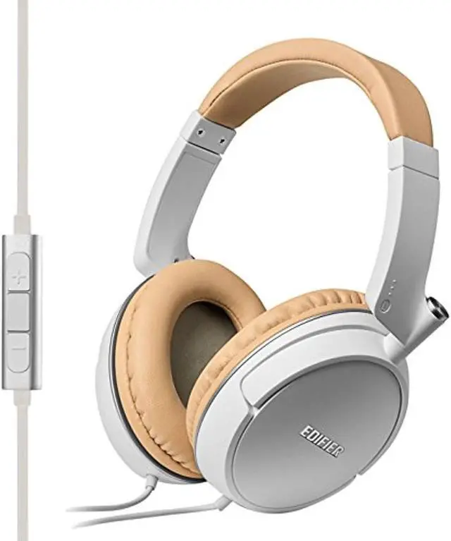 Alt view image 13 of 15 - Edifier P841 Comfortable Noise Isolating Over-Ear Headphones With Microphone And Volume Controls - White