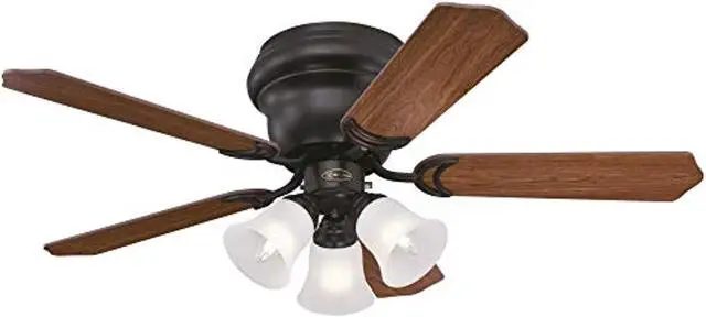 Main image of westinghouse lighting 7231300 contempra trio indoor ceiling fan with light, 42 inch, oil rubbed bronze