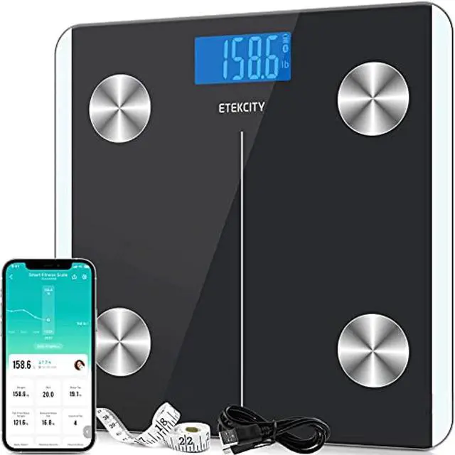 Main image of Etekcity Digital Body Weight Scale, Smart Bluetooth Rechargeable Body Fat Analyzer Tracks 13 Key Compositions, 400 lbs