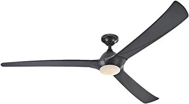 Alt view image 8 of 9 - westinghouse lighting 7204200 techno ii 72inch black indoor dc motor ceiling fan, dimmable led light kit with opal frosted glass,