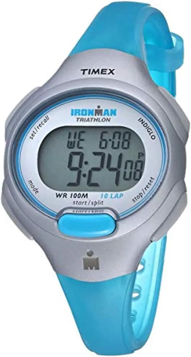 Alt view image 2 of 5 - Timex Women's T5K739 Ironman Essential 10 Mid-Size Turquoise Resin Strap Watch
