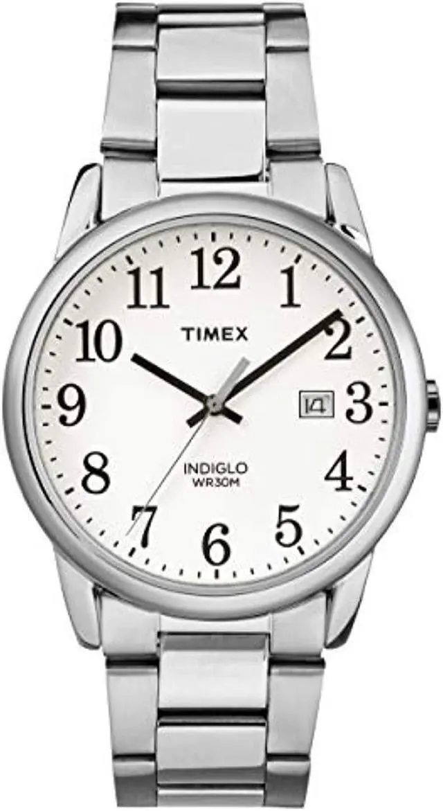Main image of timex men's year-round quartz watch with stainless steel strap, silver, 20 (model: tw2r23300)