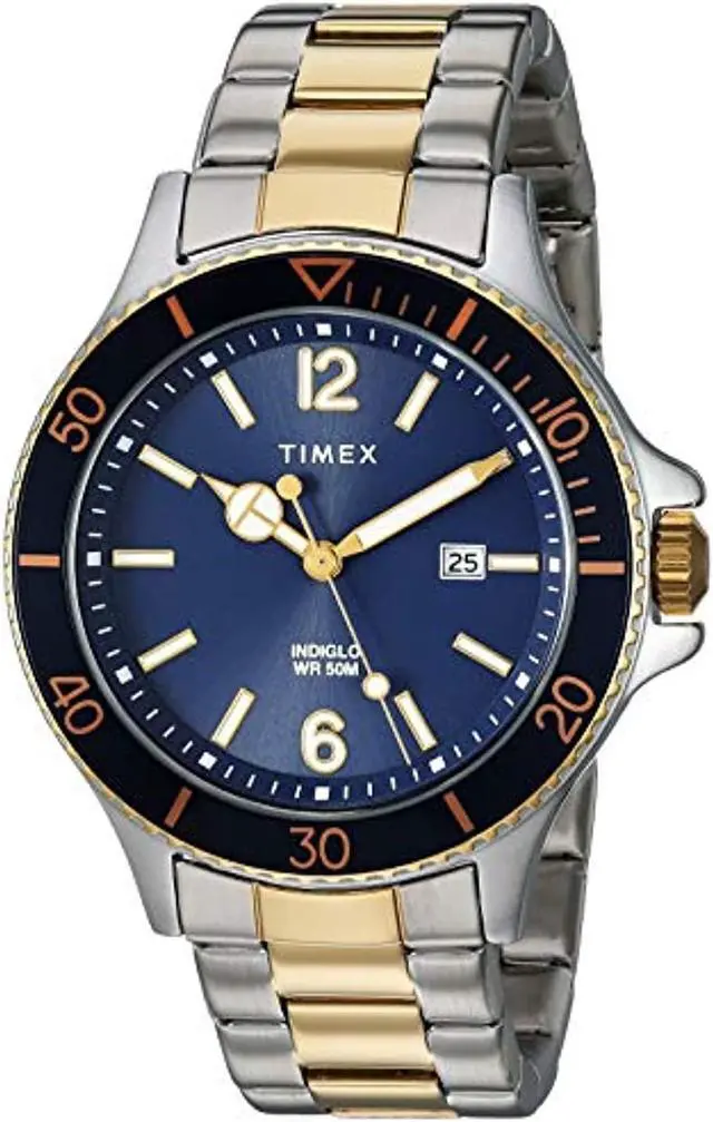 Alt view image 2 of 2 - timex men's tw2r64700 harborside twotone/blue stainless steel bracelet watch