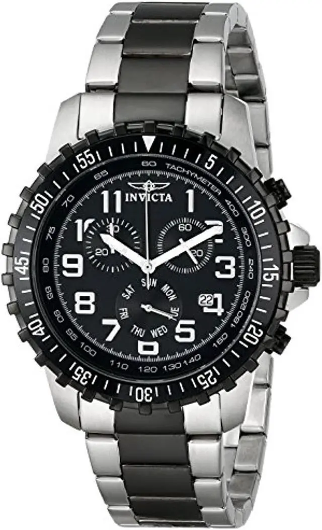 Alt view image 13 of 13 - Men's Invicta II 1326 Chronograph Black Dial Two Tone Watch