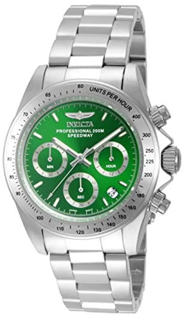 Alt view image 11 of 11 - Invicta 14384 Men's Green Dial Stainless Steel Speedway Chronograph