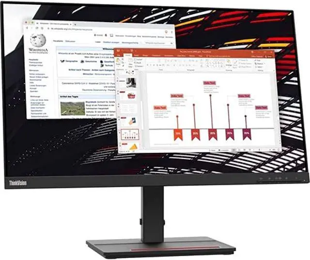 Alt view image 11 of 11 - Lenovo ThinkVision S24e-20 24" (23.8" Viewable) Full HD 1920 x 1080 WLED LCD Monitor - 16:9 - 60 Hz - 4 ms - Raven Black (62AEKAT2US)