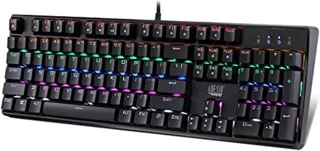 Alt view image 11 of 15 - Adesso Multi-Color Illuminated Mechanical Gaming Keyboard