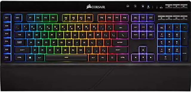 Alt view image 20 of 20 - Corsair K57 RGB Wireless Gaming Keyboard (NA) - Wired/Wireless Connectivity - Bluetooth/RF - 33 ft - 2.40 GHz - USB 3.0 Type A Interface - 110 Key - English (North America) - Windows, PC - Rubber Dome