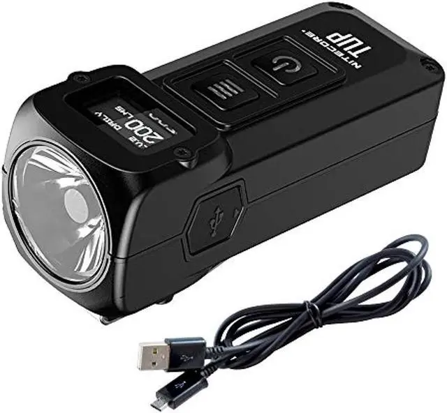 Alt view image 3 of 3 - nitecore tup 1000 lumen rechargeable everyday carry pocket flashlight and oled display with lumentac charging cable (black)