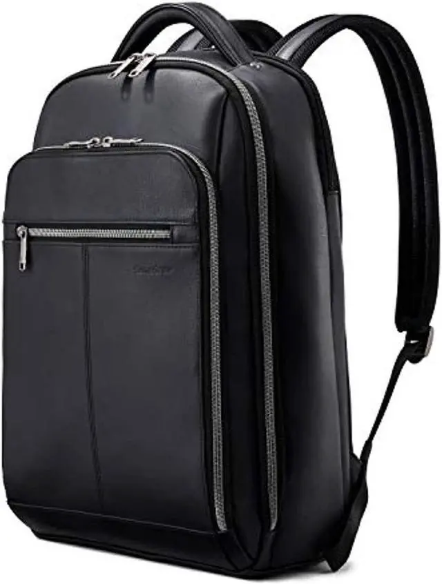 Main image of samsonite classic leather backpack, black, one size