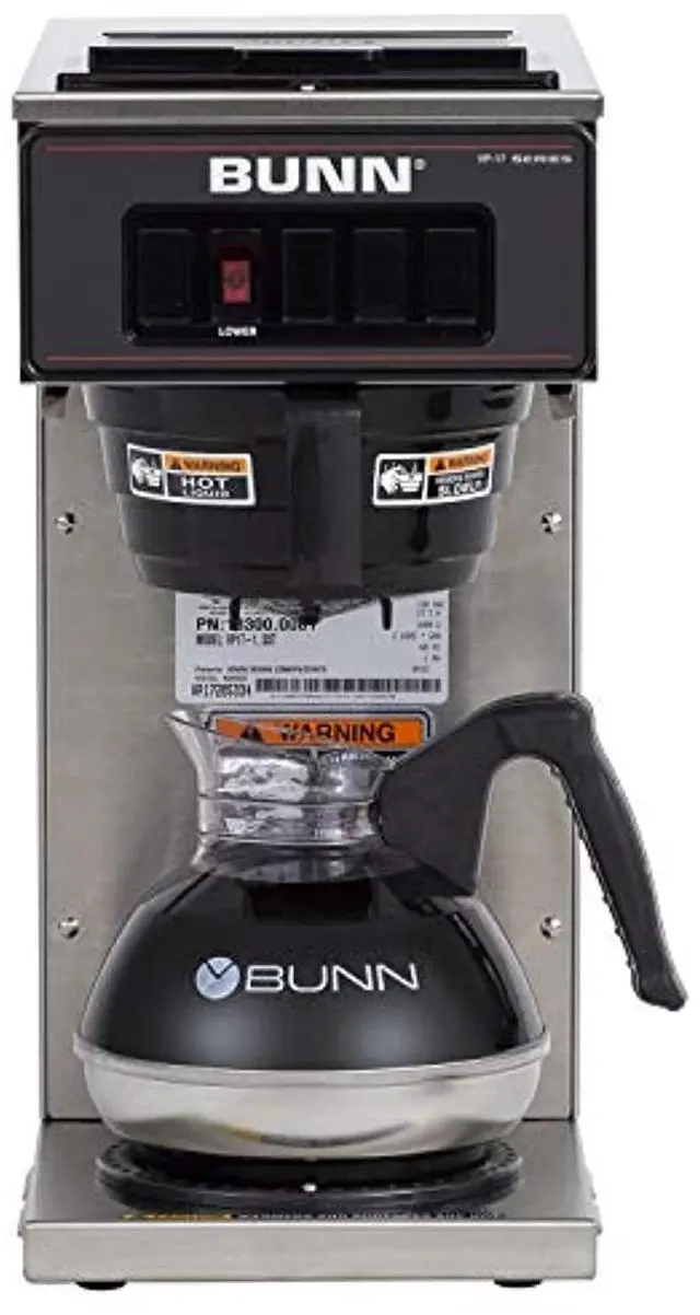 Alt view image 4 of 4 - BUNN 12-Cups Stainless Pourover Coffee Brewer With 1 Lower Warmer (13300.0001)