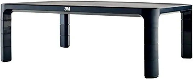 Alt view image 3 of 20 - 3M MS85B Adjustable Monitor Stand for Monitors and Laptops, Height Adjusts from 1.7 in to 5.5 in, Black