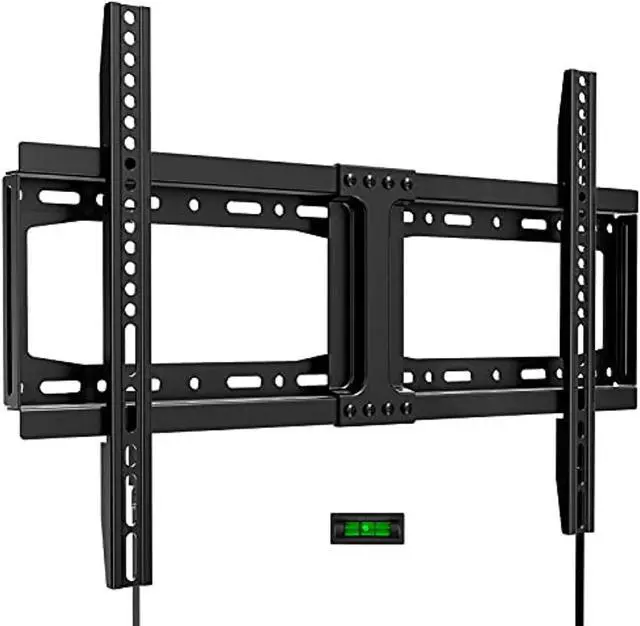 Main image of fixed tv wall mount low profile tv mount bracket for most 32-75 inch led lcd flat curved screen tvs, max vesa 600x400mm up to 165lbs fits 16?-24? wood studs, unique strap design for quick release lock