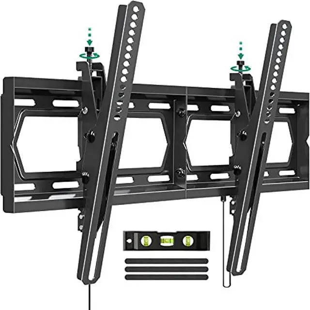Main image of tilting tv wall mount bracket universal low profile tv mount for 42-70 inch flat screen tvs, 17 smooth tilt, fits 16/18/24" studs, max vesa 600x400mm, 100 lbs. loading, can be leveled after install