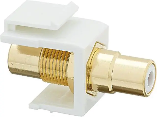 Alt view image 3 of 4 - Monoprice Modular RCA Coupler Keystone Jack w/White Center - White