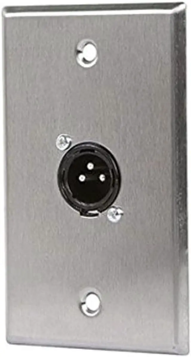 Alt view image 2 of 2 - Monoprice 1-port 3-pin XLR Male Zinc Alloy Wall Plate