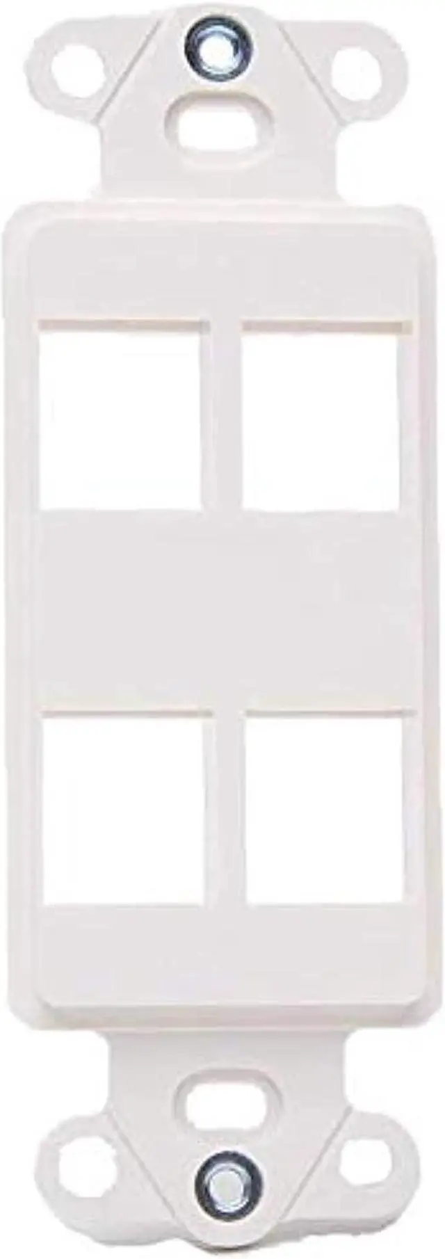 Alt view image 4 of 9 - Vanco 820324 4 Port Multi-Media Wall Plate White Decor Style