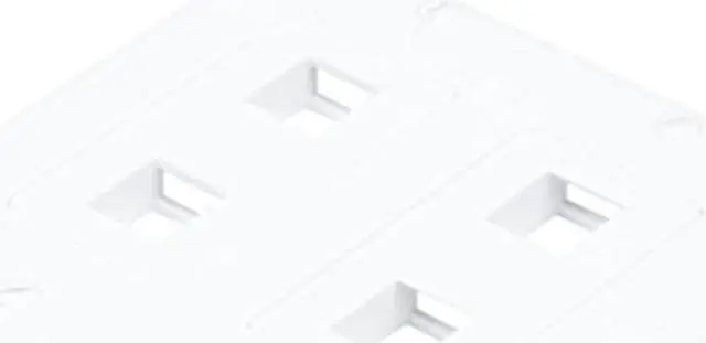 Alt view image 5 of 5 - Monoprice 2-Gang Wall Plate - 4 Hole White For Keystone, Ethernet Networks or Home Theater Interconnects