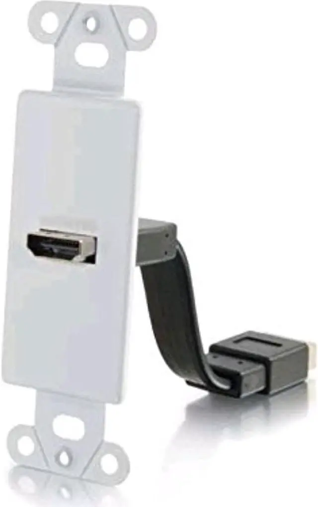 Alt view image 3 of 10 - C2G HDMI Pass Through Decorative Wall Plate - White