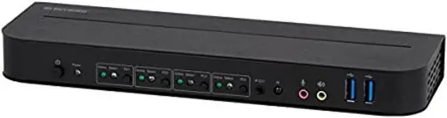 Alt view image 2 of 15 - Monoprice Blackbird 4K DisplayPort 1.4 USB 3.0 4x1 KVM Switch, 4K@60Hz, HDR, YCbCr 4:4:4, HDCP 2.2, Share 4 Computers with 1 Keyboard Mouse Monitor Printer
