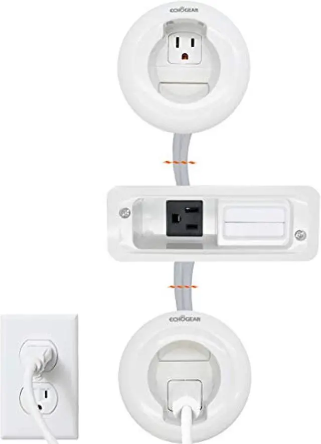 Alt view image 2 of 3 - Echogear in-Wall TV & Soundbar Power Kit Safely Hides Cables Behind Your Wall - Includes Low Voltage Cable Managment to Conceal All TV & Soundbar Wires (HDMI, Optical, etc.)