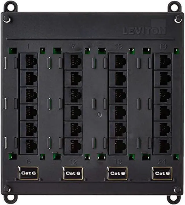Alt view image 5 of 5 - leviton 476tm624 twist and mount patch panel, 24 cat 6 ports