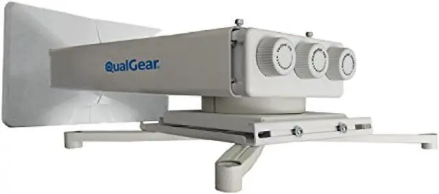 Alt view image 7 of 8 - QualGear® QG-PM-FT1-WHT Universal Projector Wall Mount with Fine Tune Adjustments