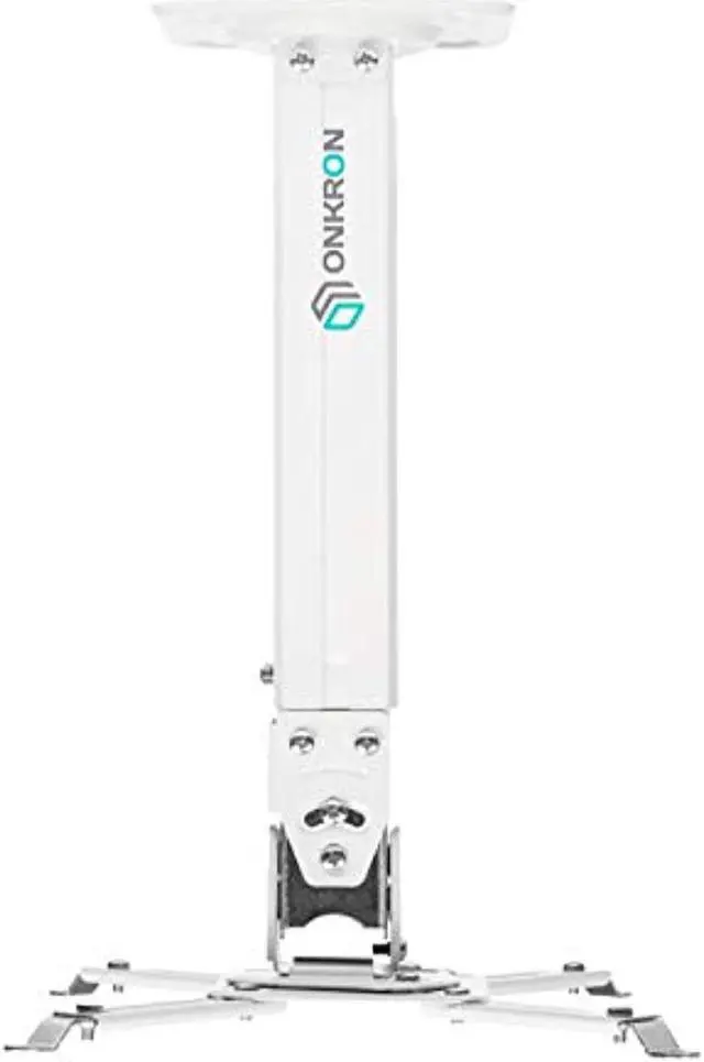 Main image of ONKRON Universal Ceiling Projector Mount Height Adjustable Mounting Bracket up to 22 LBS White K5A