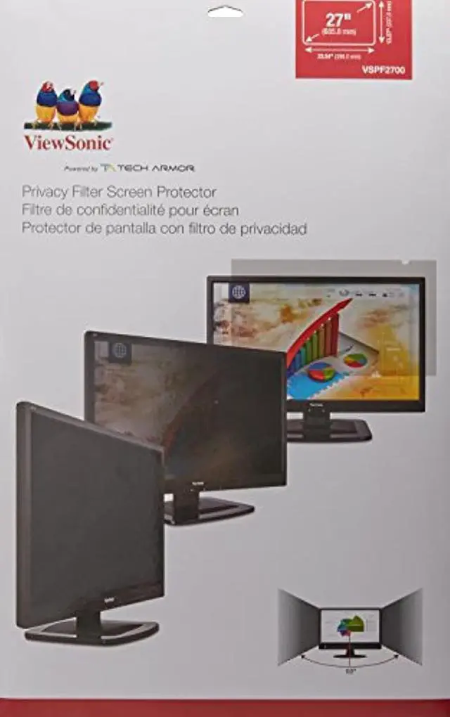 Alt view image 3 of 14 - ViewSonic VSPF2700 Privacy Filter Screen Protector, Black, Support 27 Inch Monitor