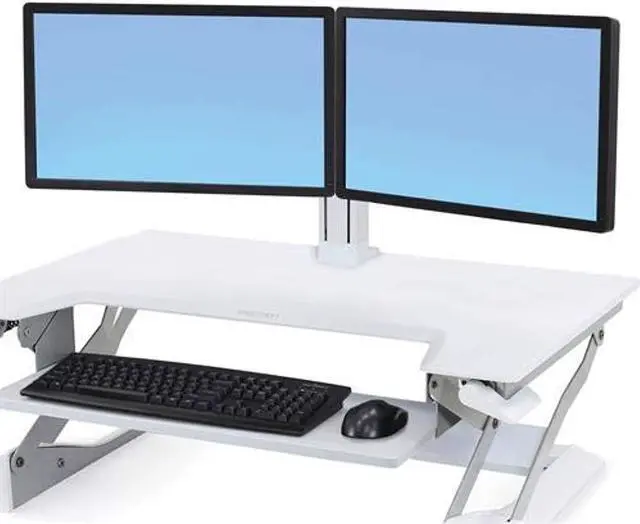 Alt view image 3 of 7 - Ergotron WorkFit Dual Monitor Kit white 97934062