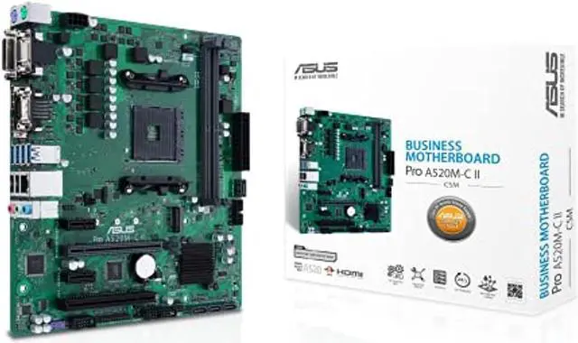 Alt view image 9 of 11 - Asus A520M-C II/CSM Desktop Motherboard - AMD Chipset - Socket AM4 - Micro ATX - Ryzen 3, Ryzen 5, Ryzen 7, Ryzen 9, Ryzen 3 PRO, Ryzen 5 Pro, Ryzen 7 PRO, Ryzen 9 PRO Processor Supported DDR4 SDRAM M
