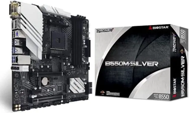 Alt view image 5 of 5 - Biostar B550M-Silver AMD AM4 PCIe 4.0 Micro ATX Gaming Motherboard