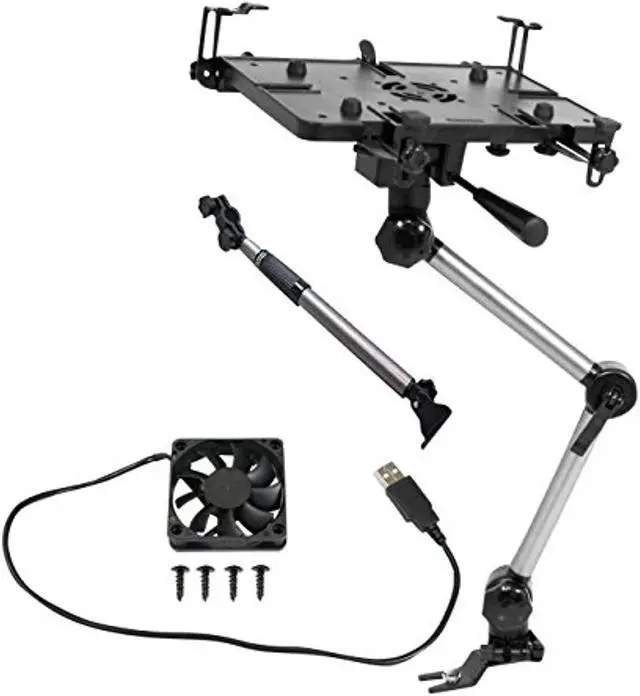 Alt view image 15 of 15 - Mobotron MS-426B Standard Car iPad Laptop Mount Holder Stand with USB cooling fan, Supporting Brace, and Screen Stabilizers