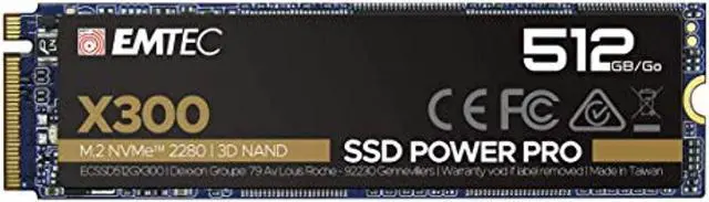 Alt view image 4 of 4 - Emtec X300 Power Pro 512GB M.2 2280 PCIe Gen 3.0 x4 Internal Solid State Drive (SSD) - ECSSD512GX300