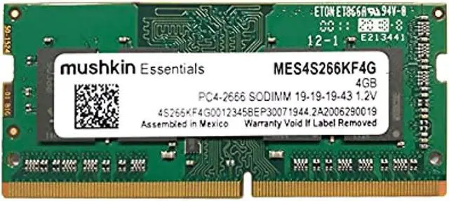 Alt view image 3 of 6 - Mushkin 4GB (1X4) ESSENTIALS DDR4 SODIMM 260-Pin PC4-2666 Laptop Memory Model MES4S266KF4G