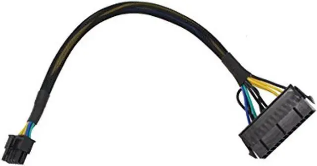 Main image of 24 pin to 10 pin atx psu main power supply adapter braided sleeved cable for ibm/lenovo pcs motherboard and servers 12-inch (30cm)