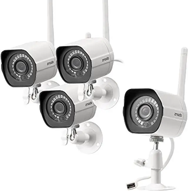 Alt view image 13 of 13 - zmodo wireless security camera system (4 pack) smart hd outdoor wifi ip cameras with night vision - works with alexa